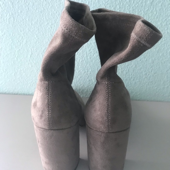 BCBG Shoes Grey Suede High Heels Ankle Boots Poshmark
